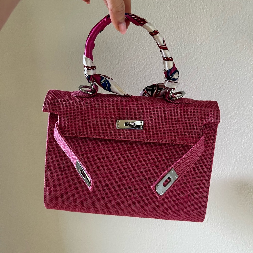 Jute bag, Burlap handbag, multiple colors. H inspired